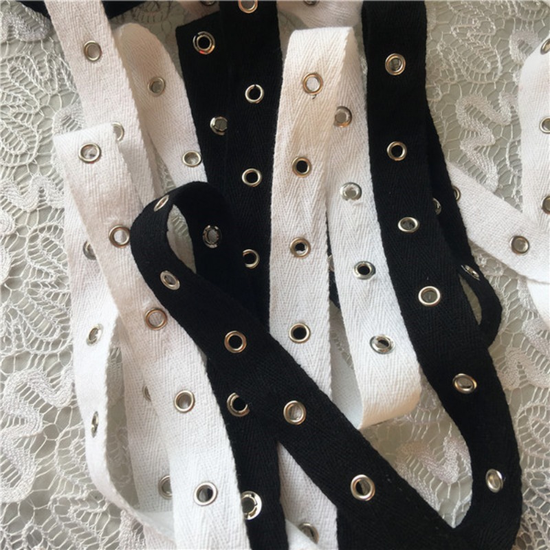 Black and White Cotton Webbing - Sewing Eyelet Fabric incelemesi ve fiyatı